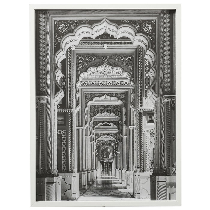 Home Deco Factory Cuadro 45x60 cm Blanco Negro Madera MDF Vidrio Papel Imágenes Blanco y Negro