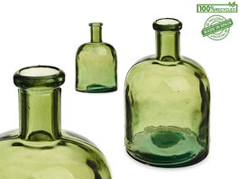 Giftdecor Botella Decorativa Vidrio Ancha Verde 15x23.5x15 cm (Set de 6)
