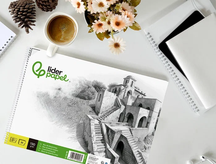 Liderpapel Bloc Dibujo Lineal Histórico Espiral 230x325mm 20 Hojas 130g/m2 con Recuadro Perforado Liderpapel Bloc Dibujo Lineal Histórico Espiral 230x325mm 20 Hojas 130g/m2 con Recuadro Perforado