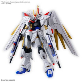 Bandai Hobby Hg 1/144 Mighty Strike Freedom Gundam Model Kit - Incluye Espada, Rifles y Pegatinas Metálicas 3D