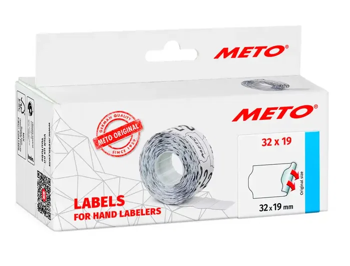 Meto Etiquetas blancas 32x19 mm troqueladas adhesivo removible Meto Etiquetas blancas 32x19 mm troqueladas adhesivo removible