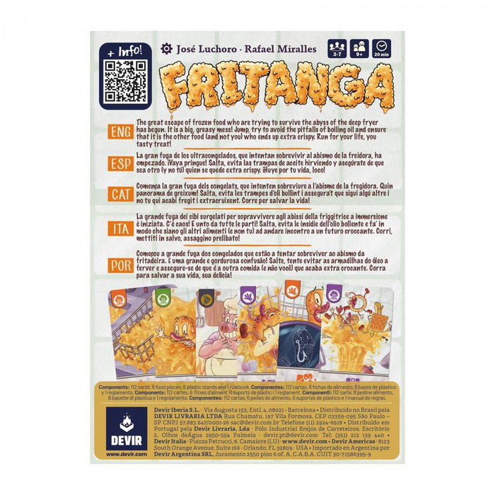 Devir Juego de Mesa Fritanga: Estrategia y Humor Negro en una Freidora para 2-7 Jugadores