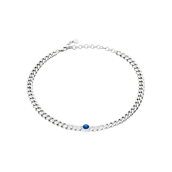 Chiara Ferragni Collar Bossy Chain con Circonitas Azules Chiara Ferragni Collar Bossy Chain con Circonitas Azules