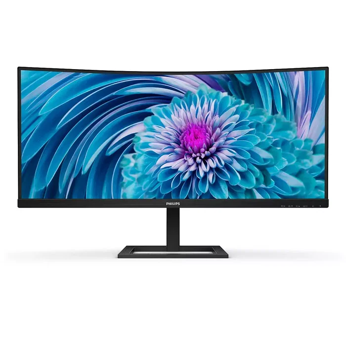 Philips 346E2CUAE/00 Monitor 34" Curvo UltraWide WQHD 3440x1440 VA 100Hz 1ms, USB-C 65W, AMD FreeSync Premium, Altavoces, Ajuste Altura, Negro