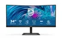 Philips 346E2CUAE/00 Monitor 34" Curvo UltraWide WQHD 3440x1440 VA 100Hz 1ms, USB-C 65W, AMD FreeSync Premium, Altavoces, Ajuste Altura, Negro