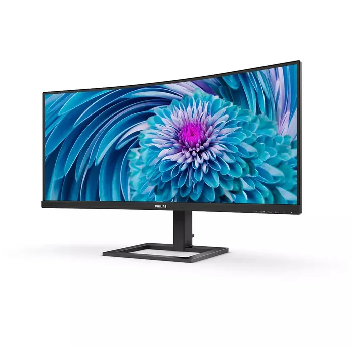 Philips 346E2CUAE/00 Monitor 34" Curvo UltraWide WQHD 3440x1440 VA 100Hz 1ms, USB-C 65W, AMD FreeSync Premium, Altavoces, Ajuste Altura, Negro