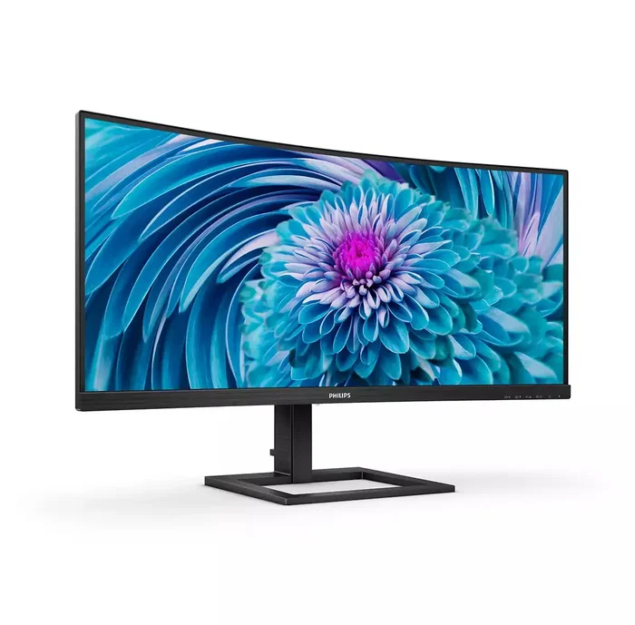 Philips 346E2CUAE/00 Monitor 34" Curvo UltraWide WQHD 3440x1440 VA 100Hz 1ms, USB-C 65W, AMD FreeSync Premium, Altavoces, Ajuste Altura, Negro