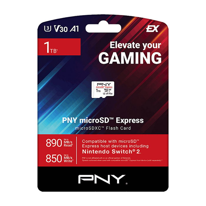 PNY MicroSD Express 1TB MicroSDXC UHS-I Tarjeta de Memoria - 890MB/s Lectura, 850MB/s Escritura