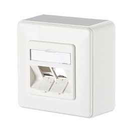 METZ CONNECT Modul Anschlussdose AP 2 Port blanco sin equipar