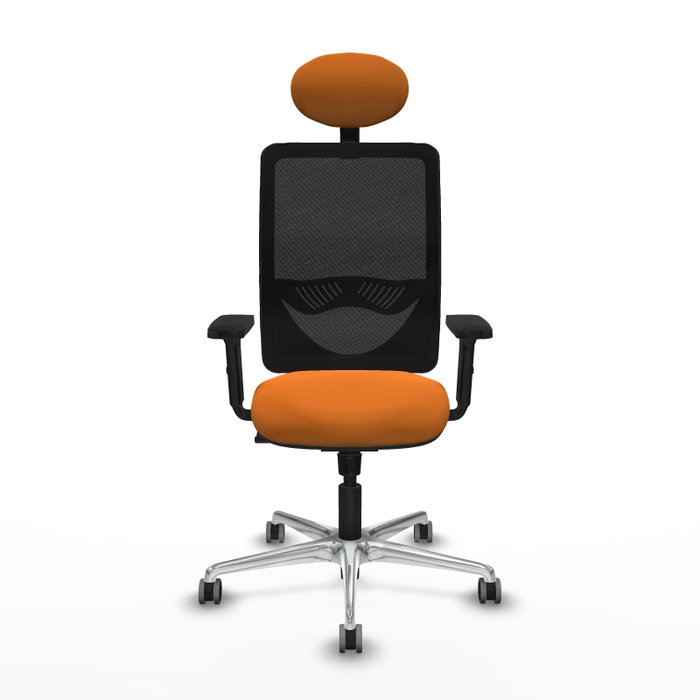 PIQUERAS Y CRESPO Silla de oficina Zulema Naranja y Negro con mecanismo Sincro