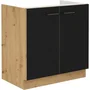 Cuisinier MODENAEVIER802F Mueble bajo fregadero MODENA 80 cm 2 puertas batientes Roble artesanal y negro mate