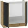 Cuisinier MODENAEVIER802F Mueble bajo fregadero MODENA 80 cm 2 puertas batientes Roble artesanal y negro mate