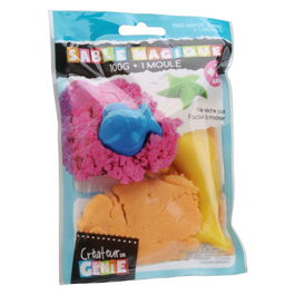 Createur de Genie Arena Mágica Bolsa 100 Gr con Molde Marino Coleccionable Colores Surtidos