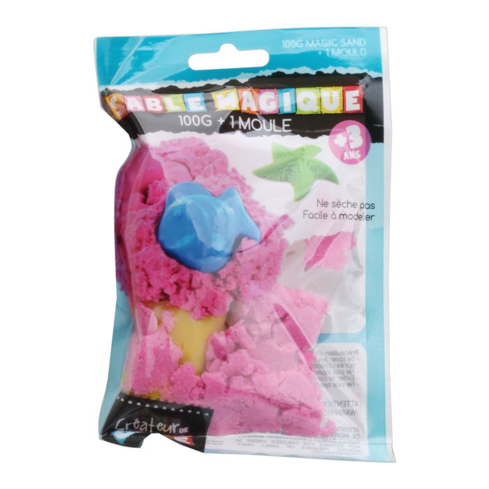 Createur de Genie Arena Mágica Bolsa 100 Gr con Molde Marino Coleccionable Colores Surtidos