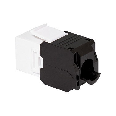 LogiLink NK4066 - Buchse Keystone CAT6a RJ45 180 Grados UTP AWG 22-26 Werkzeuglos, Plano, Negro, Blanco, PoE