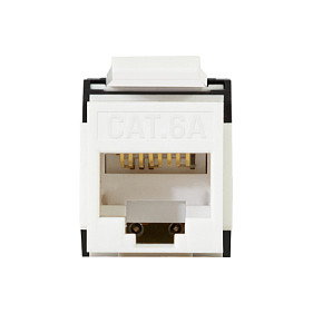 LogiLink NK4066 - Buchse Keystone CAT6a RJ45 180 Grados UTP AWG 22-26 Werkzeuglos, Plano, Negro, Blanco, PoE