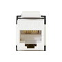 LogiLink NK4066 - Buchse Keystone CAT6a RJ45 180 Grados UTP AWG 22-26 Werkzeuglos, Plano, Negro, Blanco, PoE
