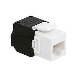LogiLink NK4066 - Buchse Keystone CAT6a RJ45 180 Grados UTP AWG 22-26 Werkzeuglos, Plano, Negro, Blanco, PoE
