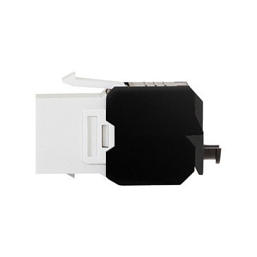 LogiLink NK4066 - Buchse Keystone CAT6a RJ45 180 Grados UTP AWG 22-26 Werkzeuglos, Plano, Negro, Blanco, PoE
