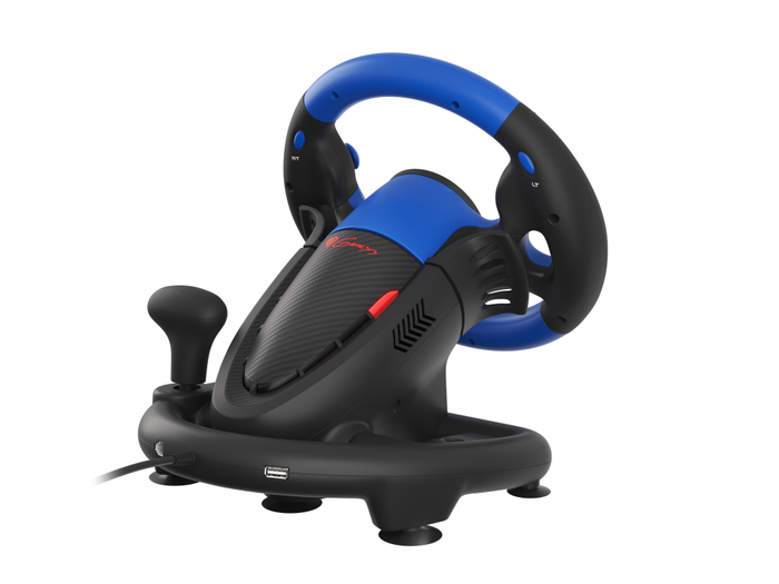 GENESIS Volante + Pedales Seaborg 350 Negro, Azul para Nintendo Switch, PC, PlayStation 4, Playstation 3, Xbox 360, Xbox One, Xbox Series S, Xbox Series X GENESIS Volante + Pedales Seaborg 350 Negro, Azul para Nintendo Switch, PC, PlayStation 4, Playstation 3, Xbox 360, Xbox One, Xbox Series S, Xbox Series X