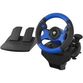 GENESIS Volante + Pedales Seaborg 350 Negro, Azul para Nintendo Switch, PC, PlayStation 4, Playstation 3, Xbox 360, Xbox One, Xbox Series S, Xbox Series X
