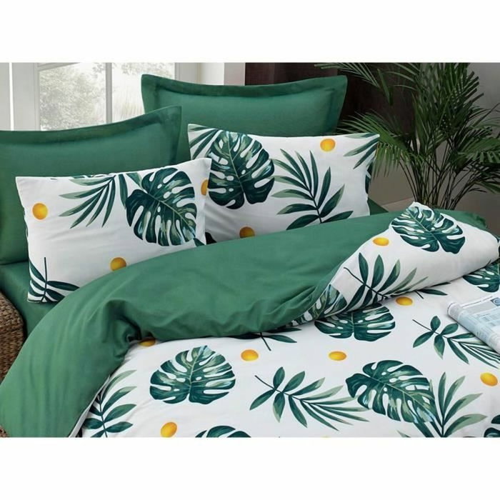 Juego de cama Verde con funda nórdica de 220x240 cm y 2 fundas de almohada de 60x60 cm Juego de cama Verde con funda nórdica de 220x240 cm y 2 fundas de almohada de 60x60 cm