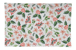 DKD Home Decor Salvamanteles Individuales Algodón Muerdago Verde y Rojo