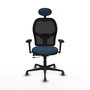 PIQUERAS Y CRESPO Silla de oficina Jorquera con mecanismo Sincro/Traslack, Azul marino y Negro