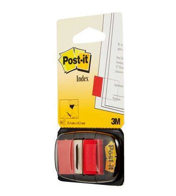Post-it Banderitas separadoras 680-1 rojo con dispensador Post-it Banderitas separadoras 680-1 rojo con dispensador