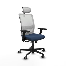 PIQUERAS Y CRESPO Silla de oficina Haches Azul marino y Blanco