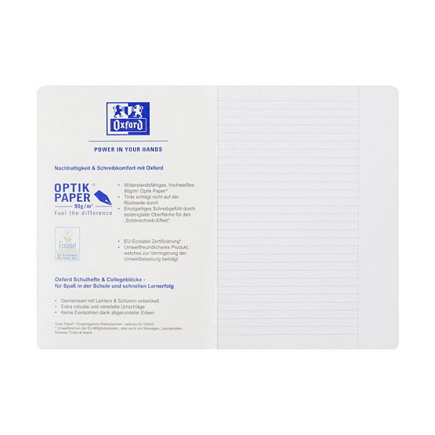 OXFORD Cuaderno escolar liniert DIN A4 16 hojas
