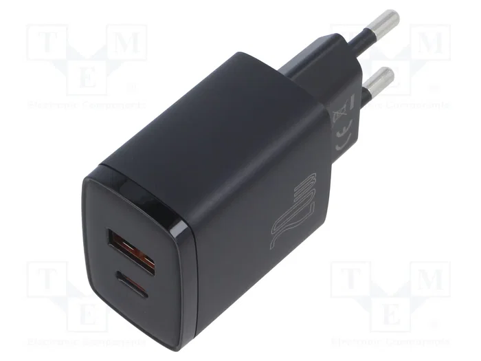 Baseus CCXJ-B01 Cargador de red 20W Negro con USB-C y USB-A Baseus CCXJ-B01 Cargador de red 20W Negro con USB-C y USB-A