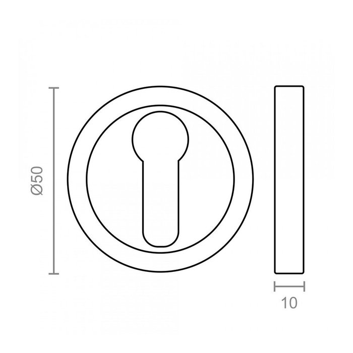 Edm Bocallave Pera 707 Ø50 mm Níquel Satinado Aluminio