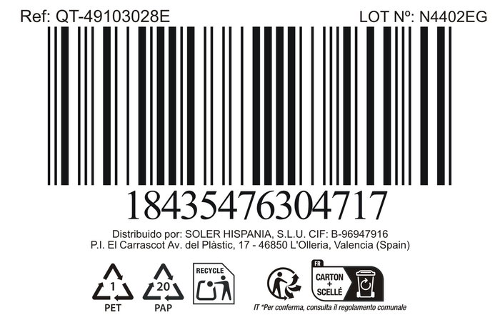 Inde Cacerola Acero Inoxidable 28 cm (10 L) con Tapa "Hermes" Qt (4 Unidades)
