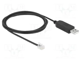 DeLOCK 66736 Cable Adaptador USB Tipo-A a Serie RS-232 RJ12 con protección ESD, 2 m
