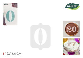 Algon Plantilla Tarta Cumpleaños N-0 Pequeña 20 cm x 13,5 cm (36 Unidades)