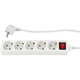 Rev Regleta de mesa 5 tomas 3,0m con interruptor blanco