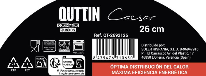 Quttin Sartén de Acero para Inducción Caesar 27.5 cm