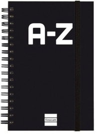 FINOCAM Libreta de direcciones con índice A-Z, 10x15 cm, espiral, negro