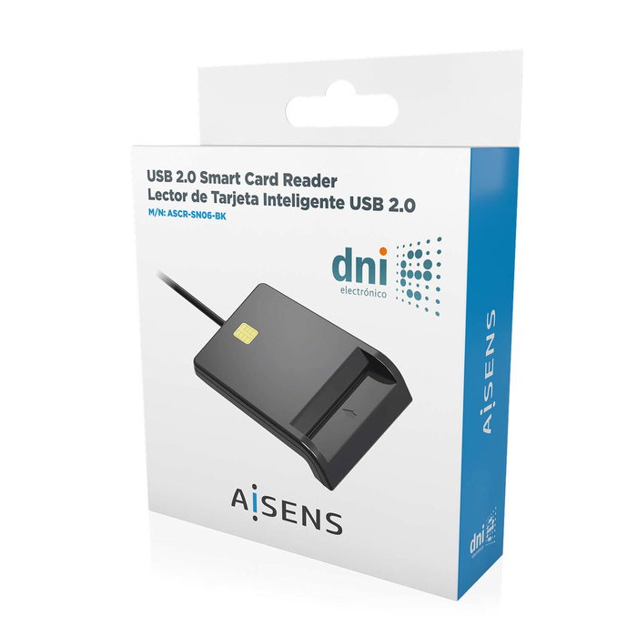 Aisens Lector de Tarjeta Inteligente DNI ASCR-SN06-BK Negro