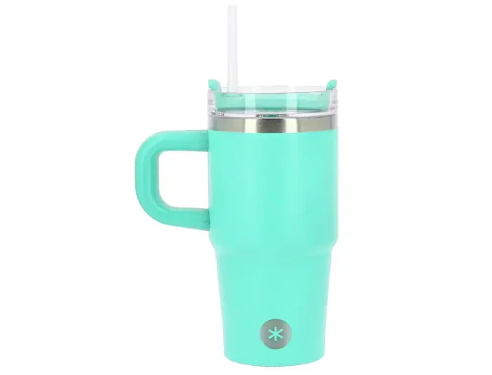 Antartik Taza térmica Pulse con asa y pajita, 570 ml, azul celeste