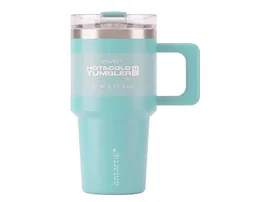 Antartik Taza térmica Pulse con asa y pajita, 570 ml, azul celeste