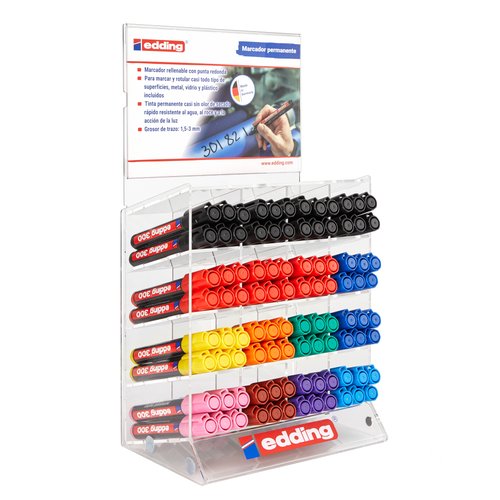 Edding Marcador Permanente 300 Colores Surtidos Expositor 96 Ud Edding Marcador Permanente 300 Colores Surtidos Expositor 96 Ud