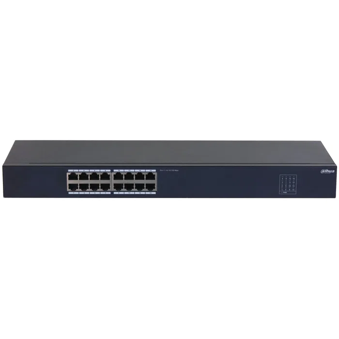 Dahua Technology Switch No Administrado L2 Fast Ethernet 16 Puertos DH-SF1016, Montaje en Rack, Negro
