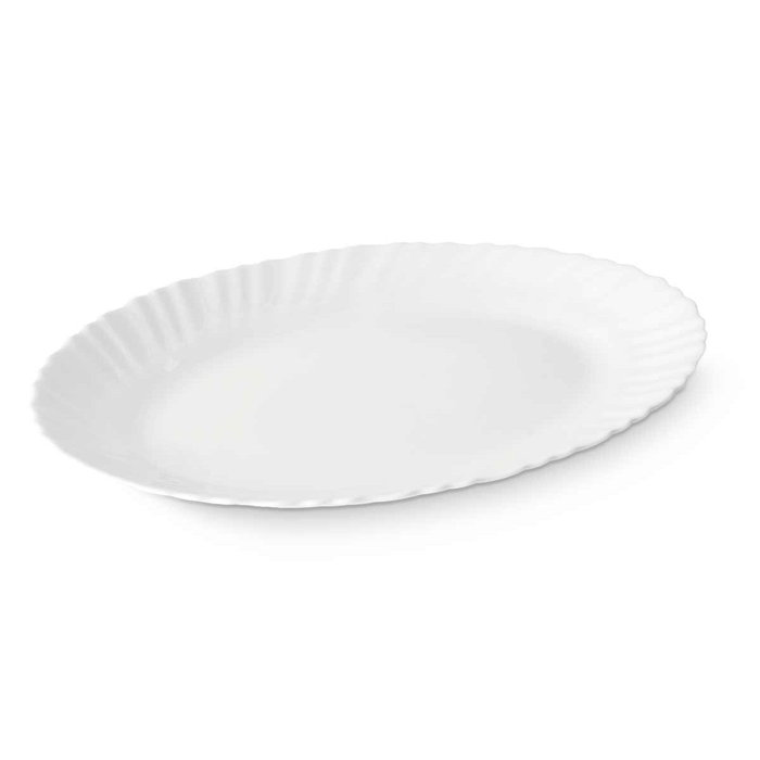Fuente de Cocina Vivalto Blanco Vidrio opalino 34 x 2,5 x 25 cm 35 x 2,5 x 25 cm (18 Unidades)