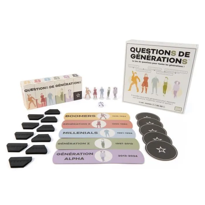 Spinmaster Preguntas Generacionales SPI6074217 - Juego de mesa con 2000 preguntas y 100 retos, a partir de 8 años