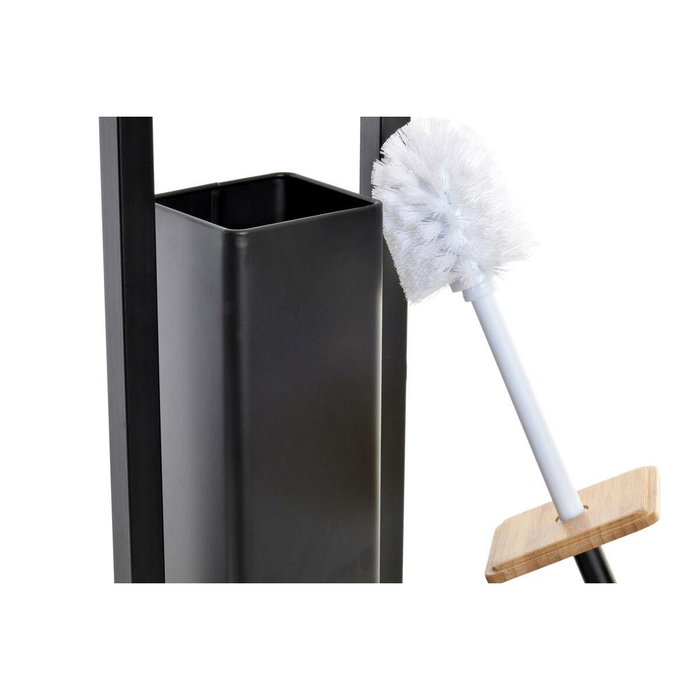 DKD Home Decor Portarrollos de Pie Inox y Bambú Blanco/Gris 20 x 20 x 80 cm (2 Unidades)