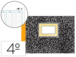 Liderpapel Cuaderno Cuarto Apaisado Cartone 100 Hojas Cuentas Corrientes Debe Haber y Saldo