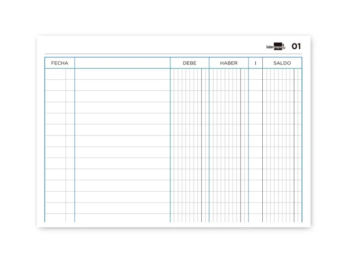 Liderpapel Cuaderno Cuarto Apaisado Cartone 100 Hojas Cuentas Corrientes Debe Haber y Saldo
