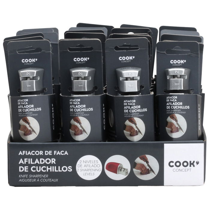 Cook Concept Afilador de Cuchillos para Acero con Doble Afilado (Hoja Pequeña/Grande) - 5x13 cm